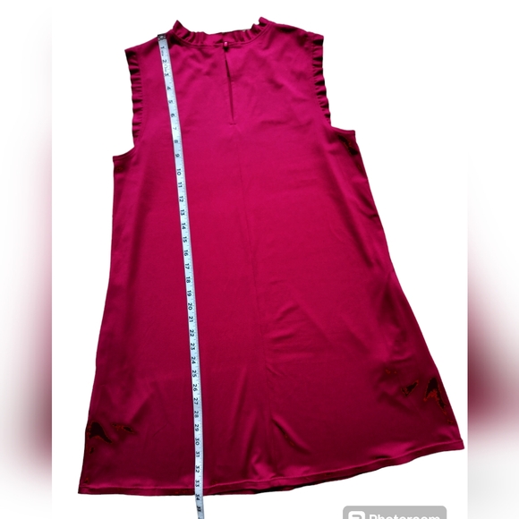๐ Apt.9 women's midi dress cap sleeve berry color ruffle size M - Picture 12 of 14